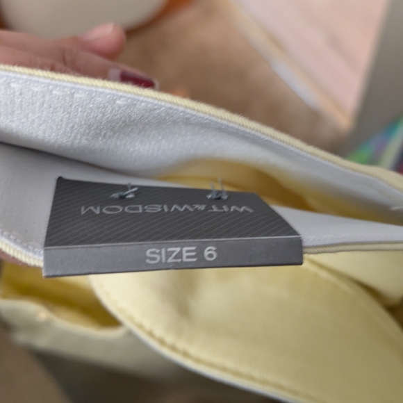 SAM Wit and Wisdom High Rise, "Ab"solution Butter Yellow Wide Leg Women's Pants - Picture 3 of 3